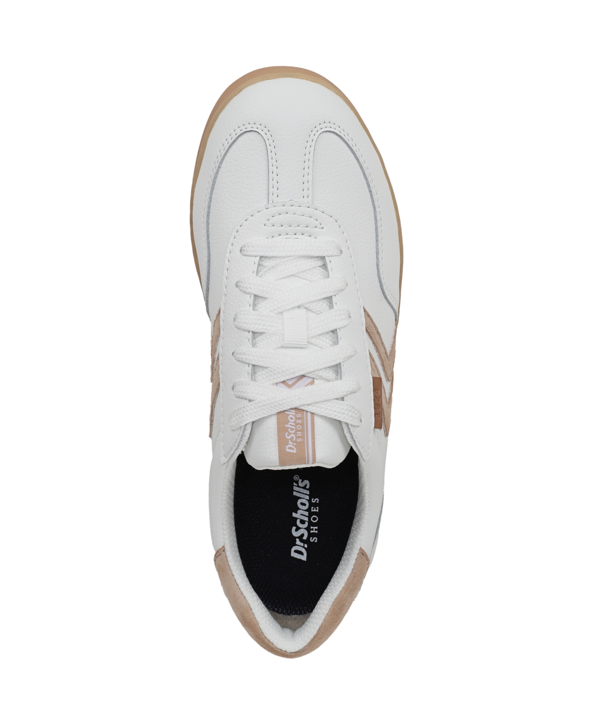 Shop Dr. Scholl's Women's Rebel Sport Lace Up Sneakers In White,cuban Sand Leather,suede