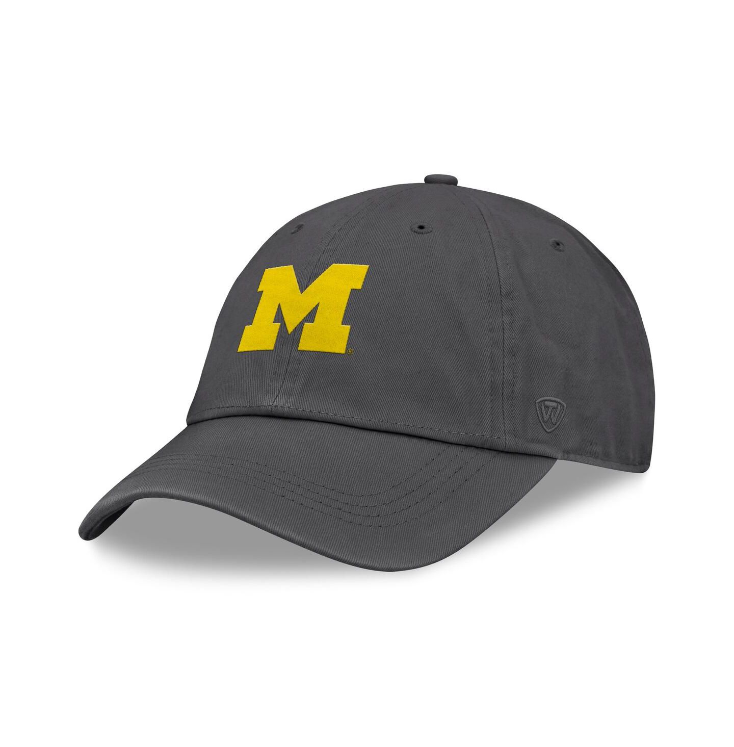 Мужская кепка Top of the World Heather Charcoal Michigan Wolverines Team Logo Washed Adjustable Hat — фото 1