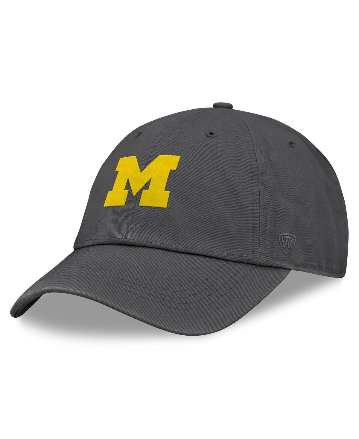 Men's Heather Charcoal Michigan Wolverines Team Logo Washed Adjustable Hat - Heather Charcoal