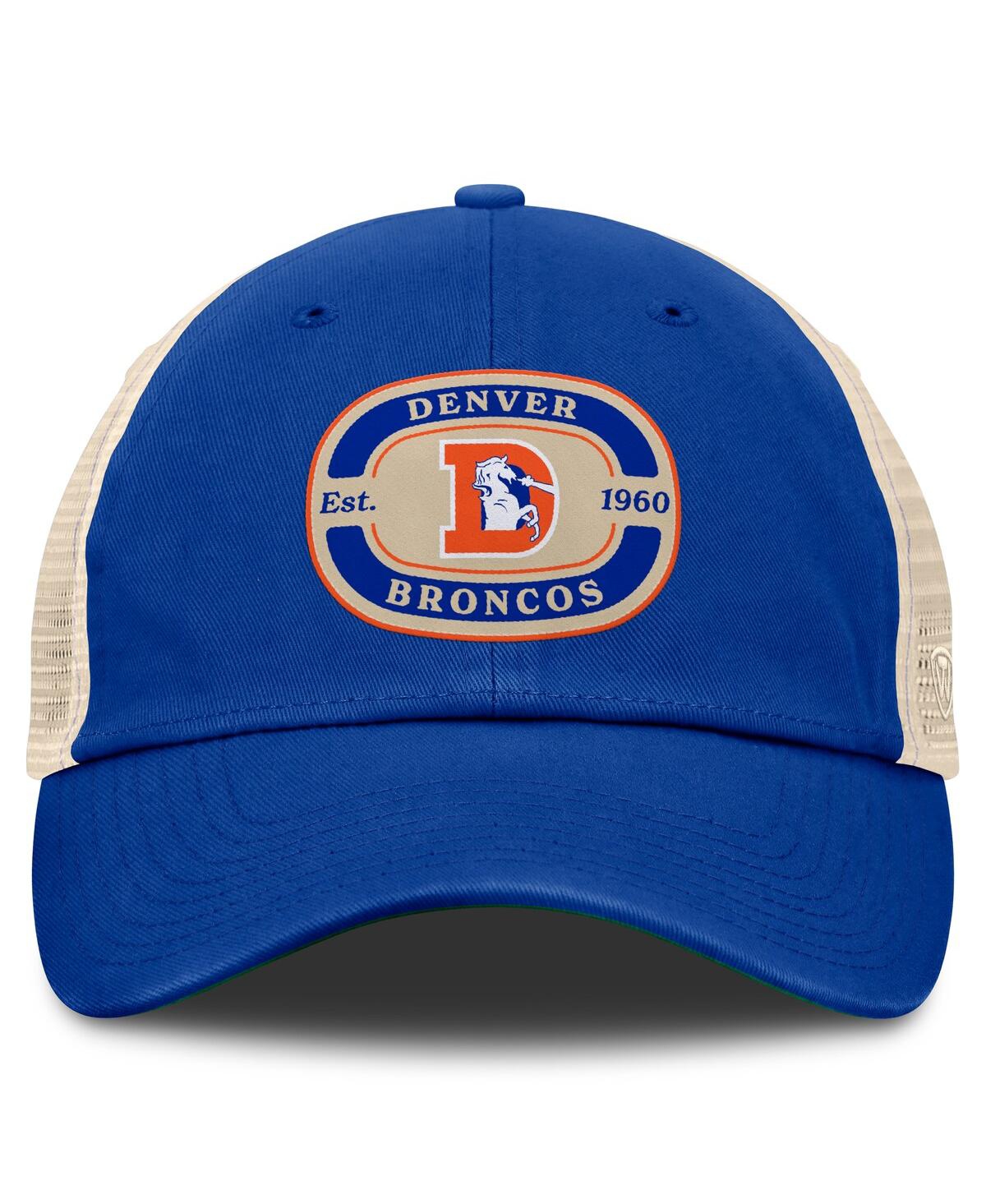 Top Of The World Men's Royal Denver Broncos Team Patch Adjustable Hat In Royal,natural