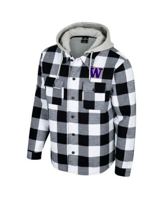 Men's Black/White Washington Huskies Buffalo Plaid Full-Zip Hoodie Jacket