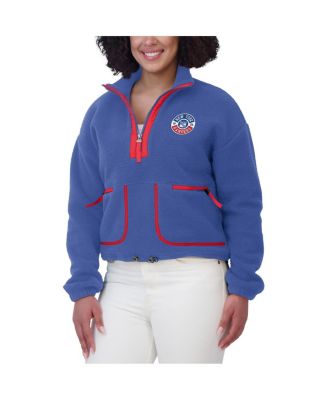 Women's Blue New York Rangers Polar Fleece Half-Zip Jacket