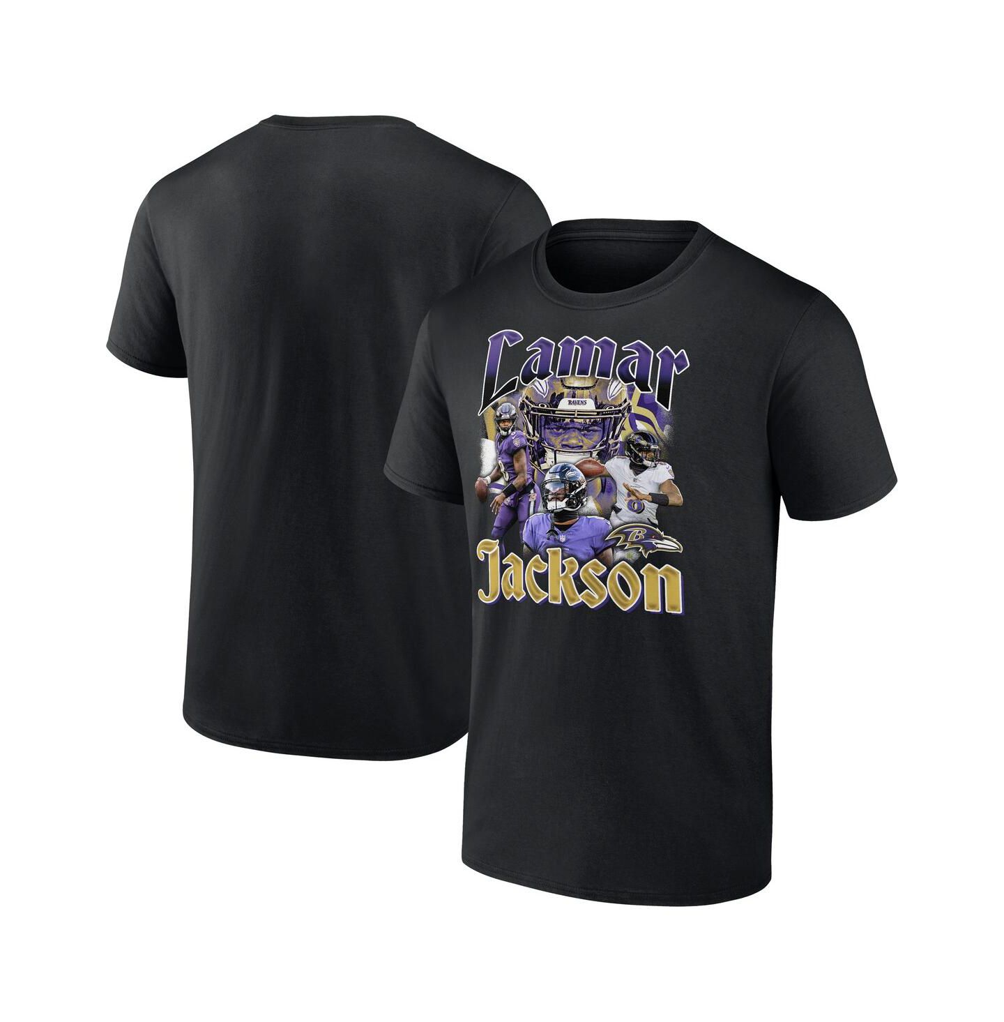 Мужская футболка Fanatics Lamar Jackson Black Baltimore Ravens Notorious Player Graphic — фото 1