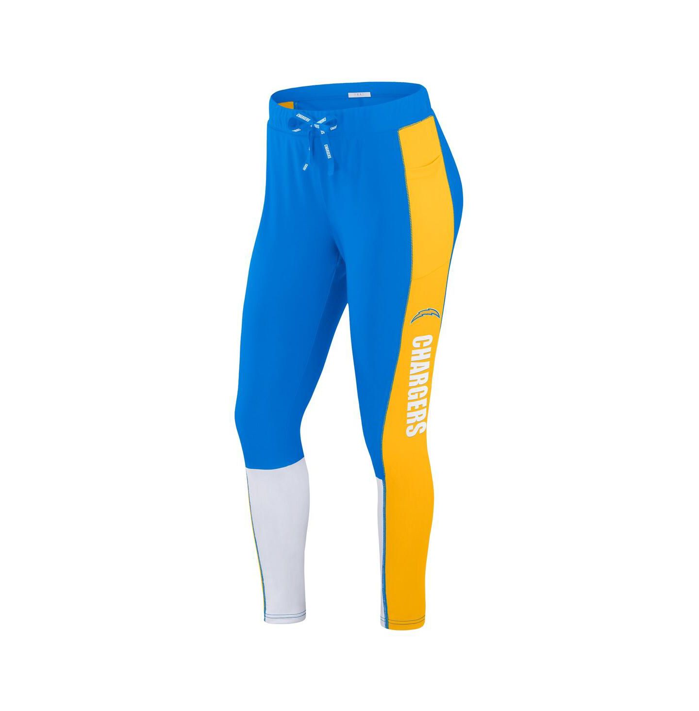 Женские леггинсы WEAR by Erin Andrews Powder Blue/Gold Los Angeles Chargers Color-Block — фото 2
