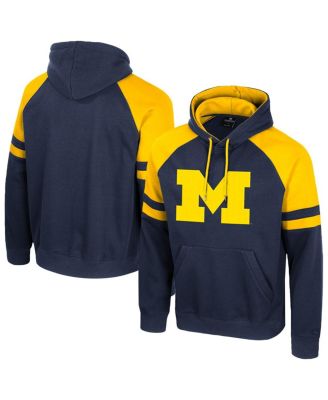 Colosseum - Men's Navy Michigan Wolverines Todd Raglan Pullover Hoodie