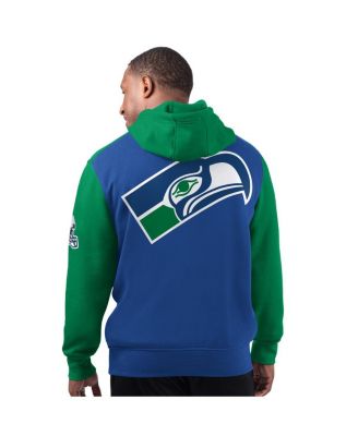 Men's Royal Seattle Seahawks Extreme Vintage Logo Pullover Hoodie
