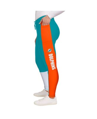Women's Aqua/Orange Miami Dolphins Color-Block Leggings
