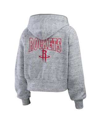 Women's Heather Gray Houston Rockets Speckled Radiator Full-Zip Hoodie