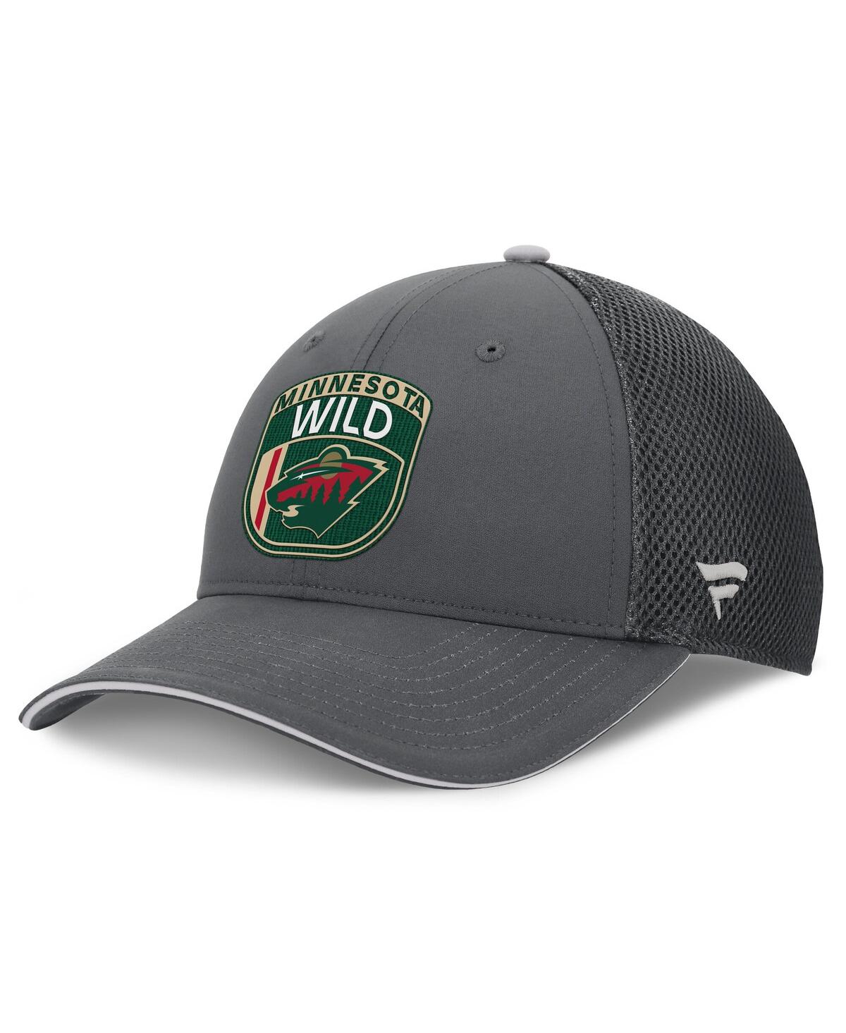 Fanatics Men's Gray Minnesota Wild Authentic Pro Home Ice Trucker Adjustable Hat In Gray