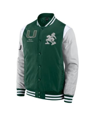 Men's Green Miami Hurricanes Elements&nbsp;Elite Full-Snap Jacket