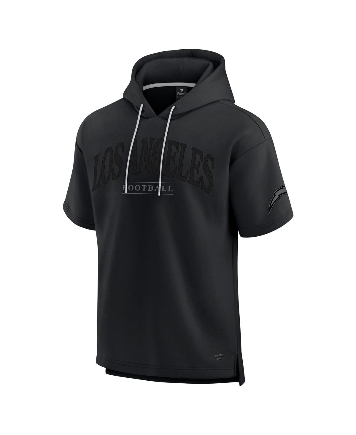 Fanatics Men's And Women's Black Los Angeles Chargers Elements Ready Short Sleeve Pullover Hoodie In Black