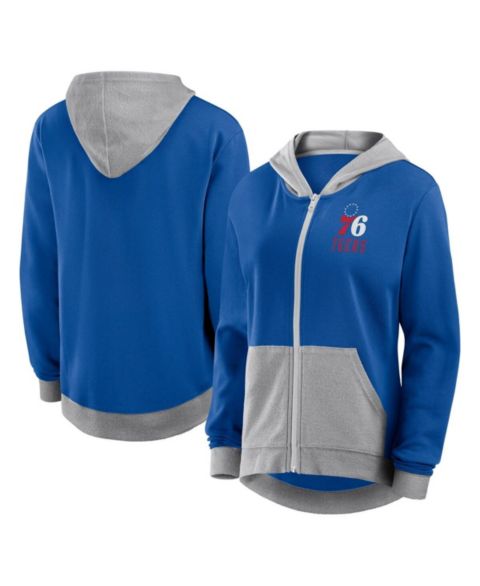 Женские худи Logo Athletic Women's Royal Philadelphia 76ers Hit It French Terry Full-Zip