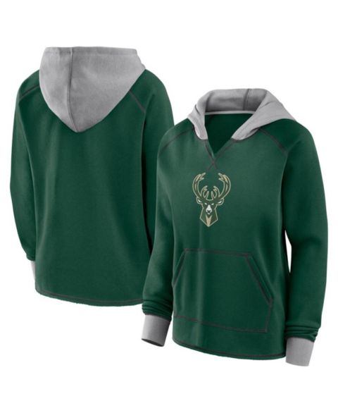 Женское худи Logo Athletic Hunter Green Milwaukee Bucks Boom Pullover