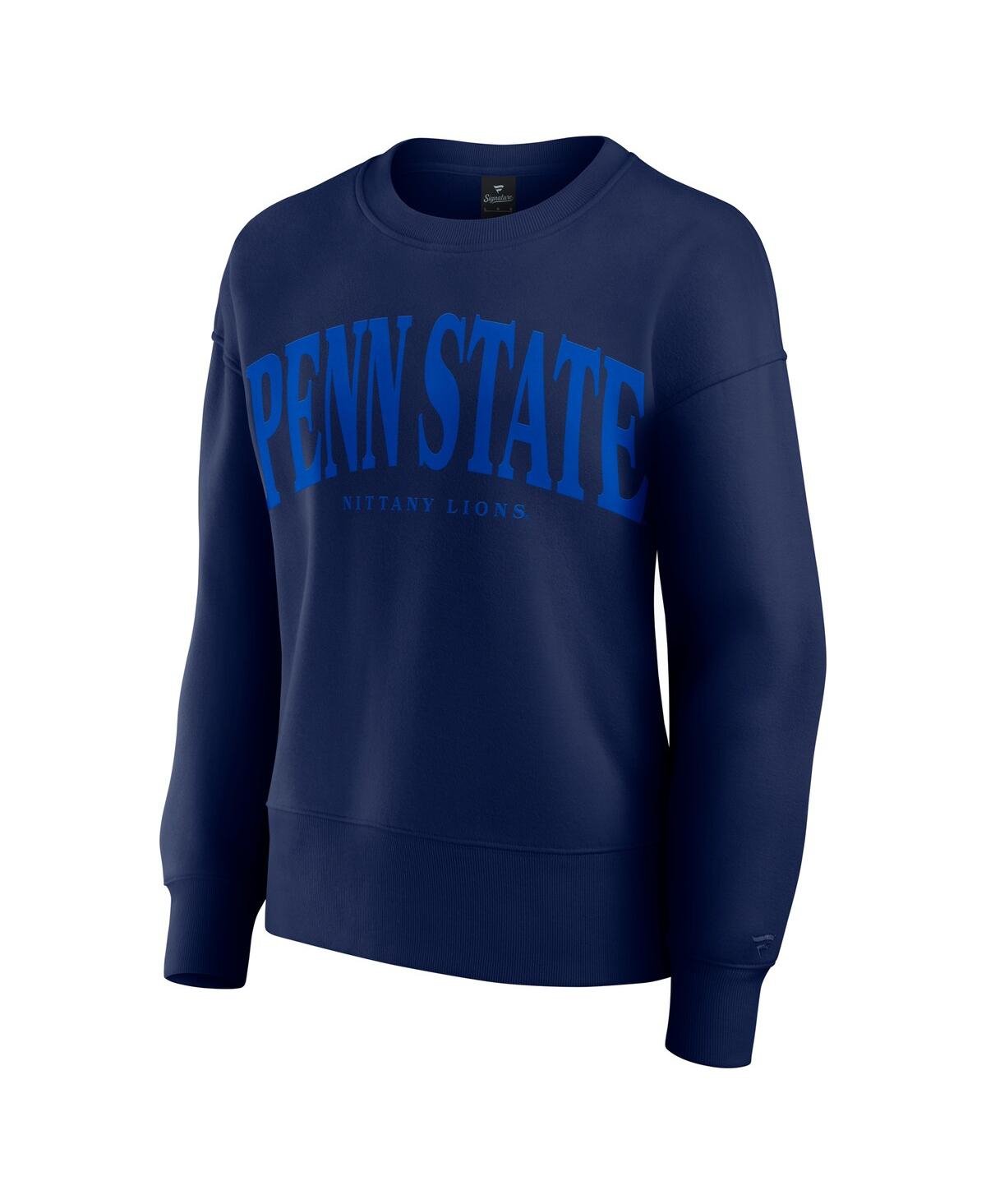 FANATICS WOMEN'S NAVY PENN STATE NITTANY LIONS SUPERSOFT FLOW FLEECE PULLOVER SWEATSHIRT 