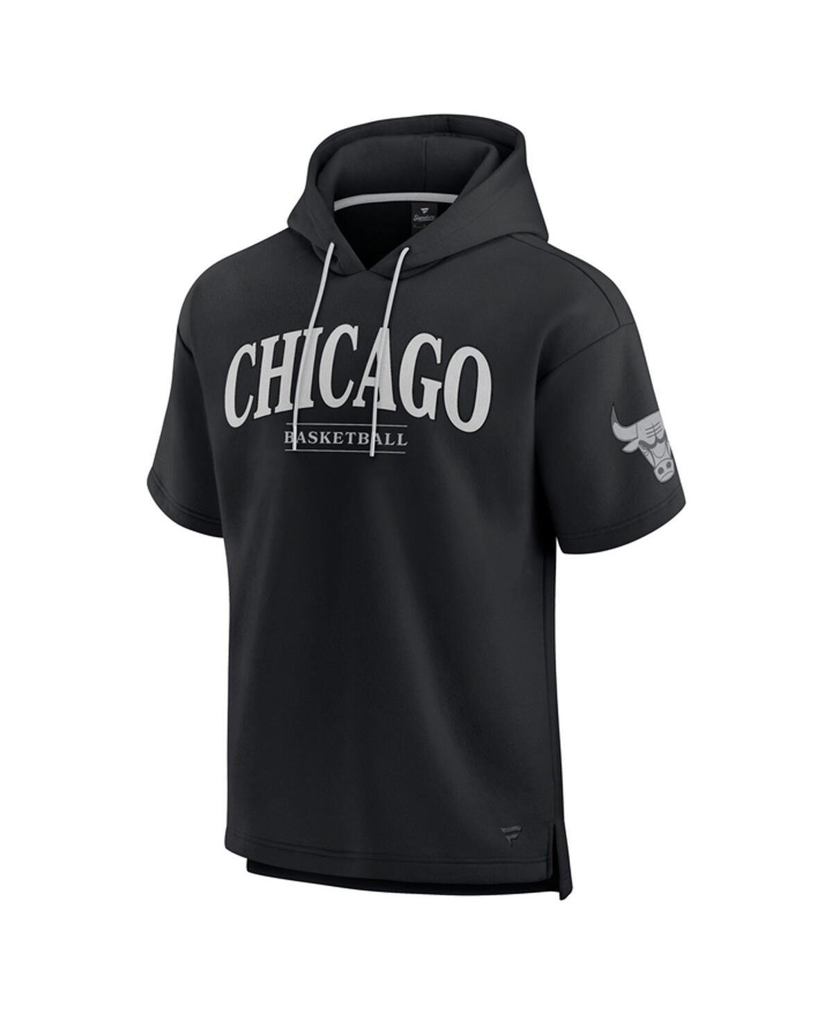 Fanatics Men's Black Chicago Bulls Elements Ready Short Sleeve Pullover Hoodie In Black
