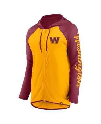 Women's Gold/Burgundy Washington Commanders Script Full-Zip Hoodie