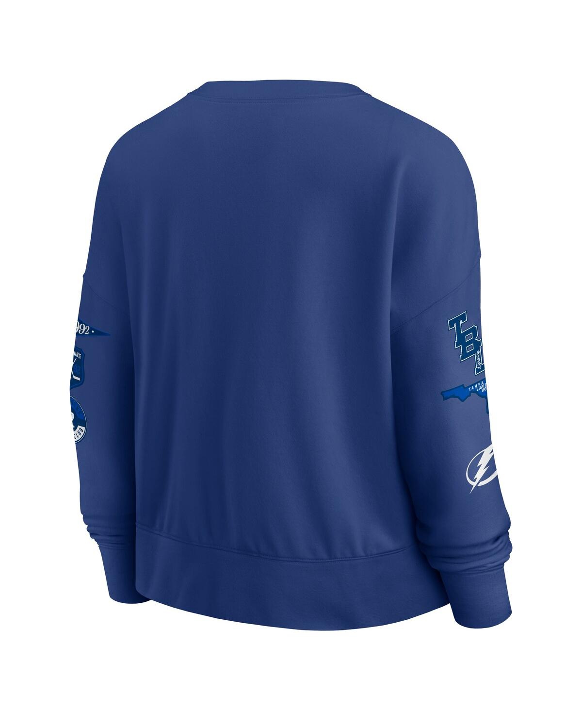 Fanatics Women's Blue Tampa Bay Lightning Go Team Pullover Sweatshirt In Blue