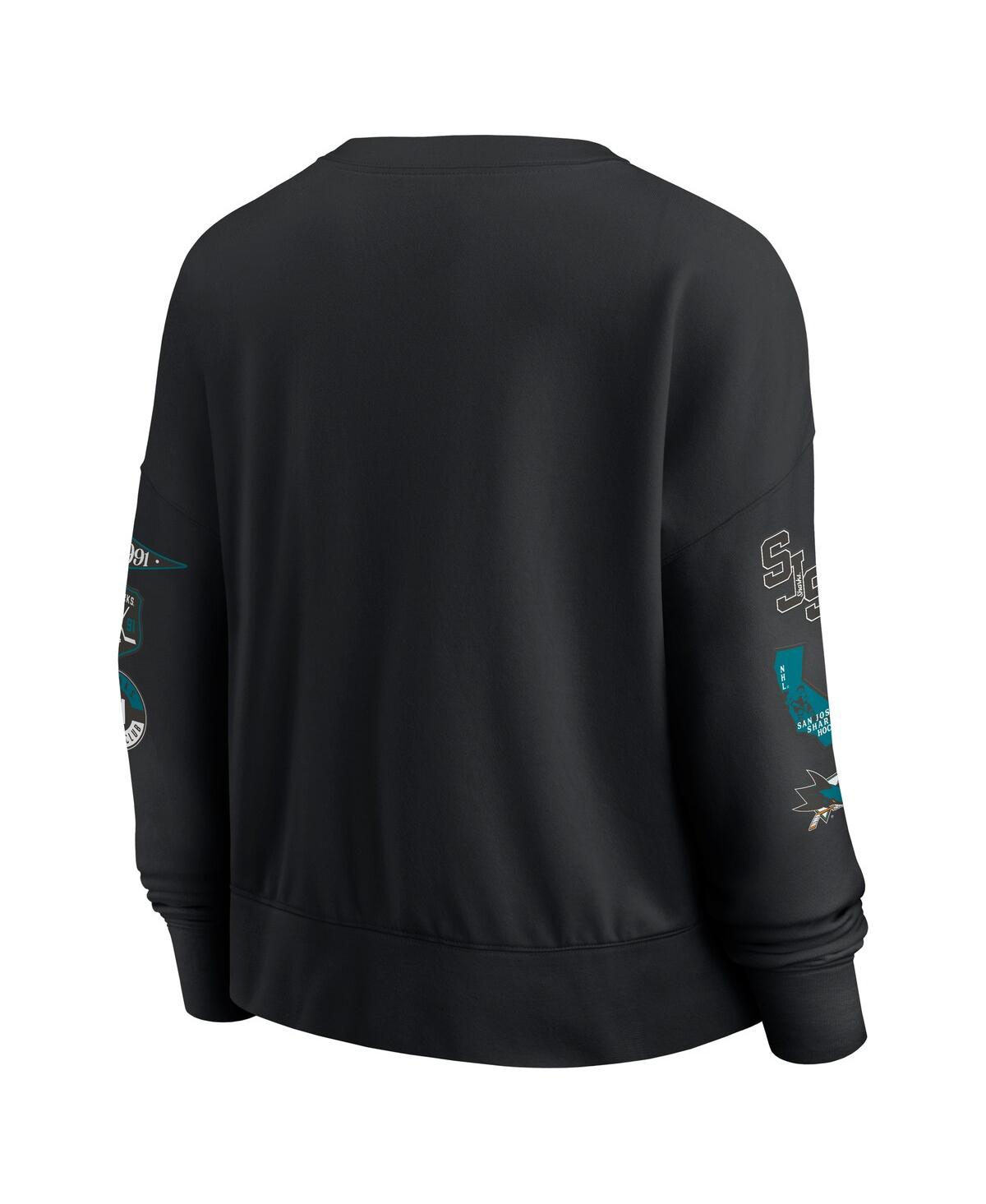 Fanatics Women's Black San Jose Sharks Go Team Pullover Sweatshirt In Black