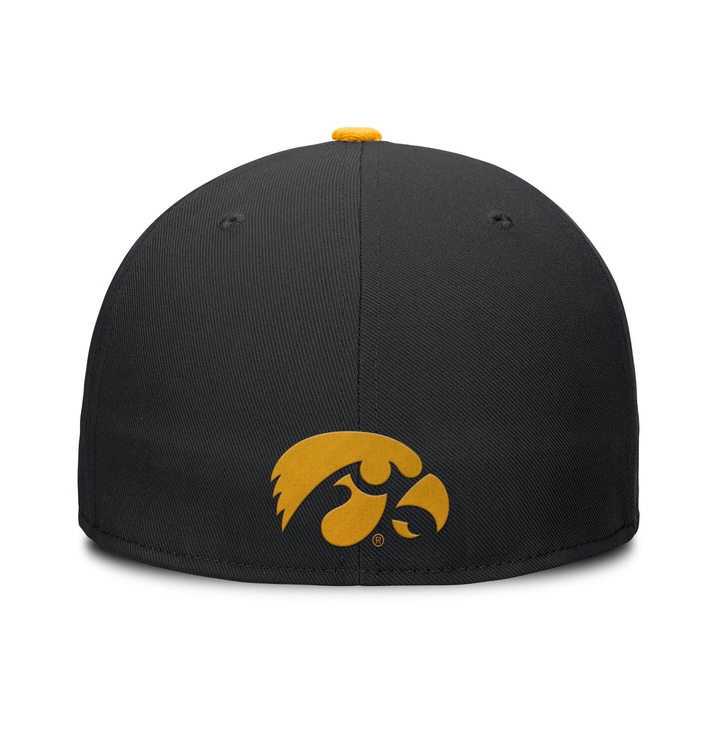 Мужская кепка Nike Black/Gold Iowa Hawkeyes Two-Tone Primetime Performance Fitted Hat — фото 4