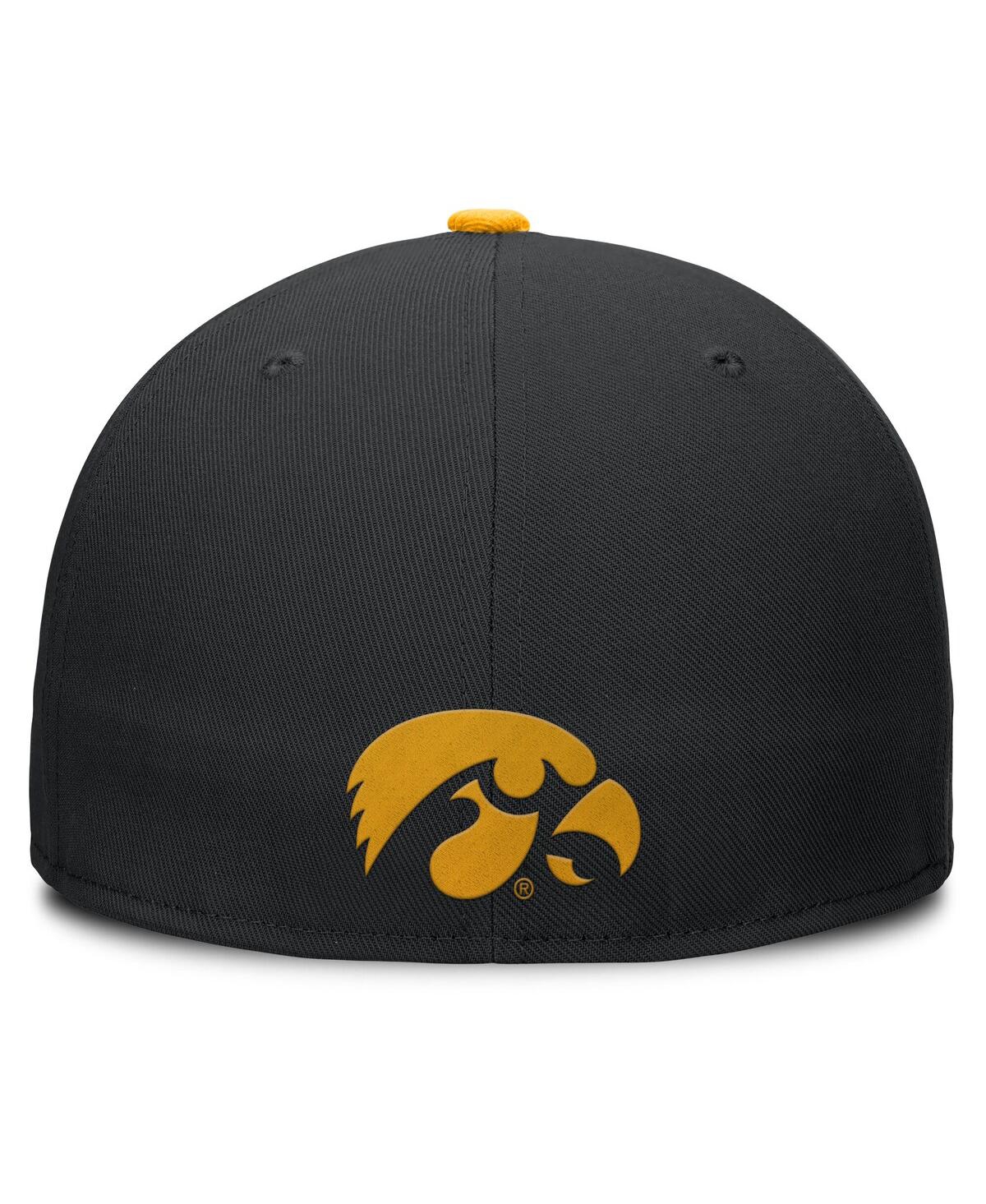 Nike Men's Black/gold Iowa Hawkeyes Two-tone Primetime Performance Fitted Hat In Black,gold