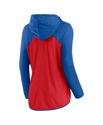 Women's Red/Royal New York Giants Script Full-Zip Hoodie