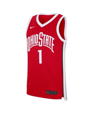 Men's 1 Scarlet Ohio State Buckeyes Road Replica Jersey