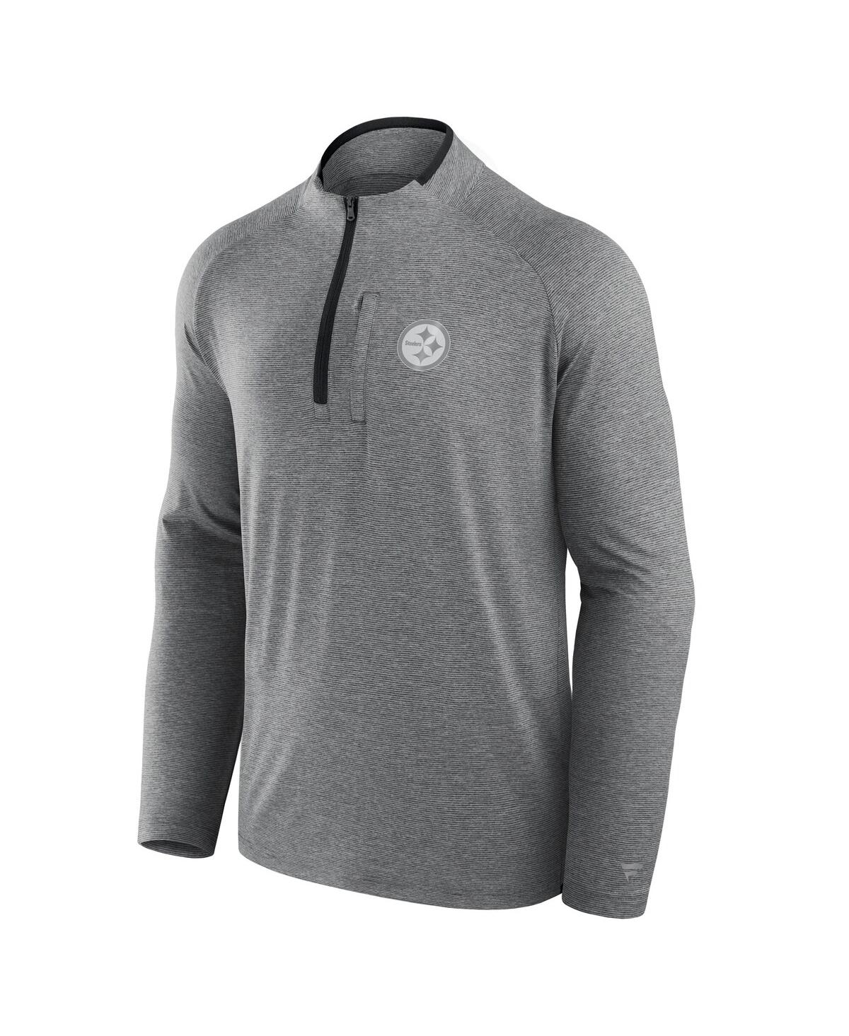 Fanatics Men's And Women's Charcoal Pittsburgh Steelers Front Office Performance Primary Quarter-zip Jacket In Charcoal