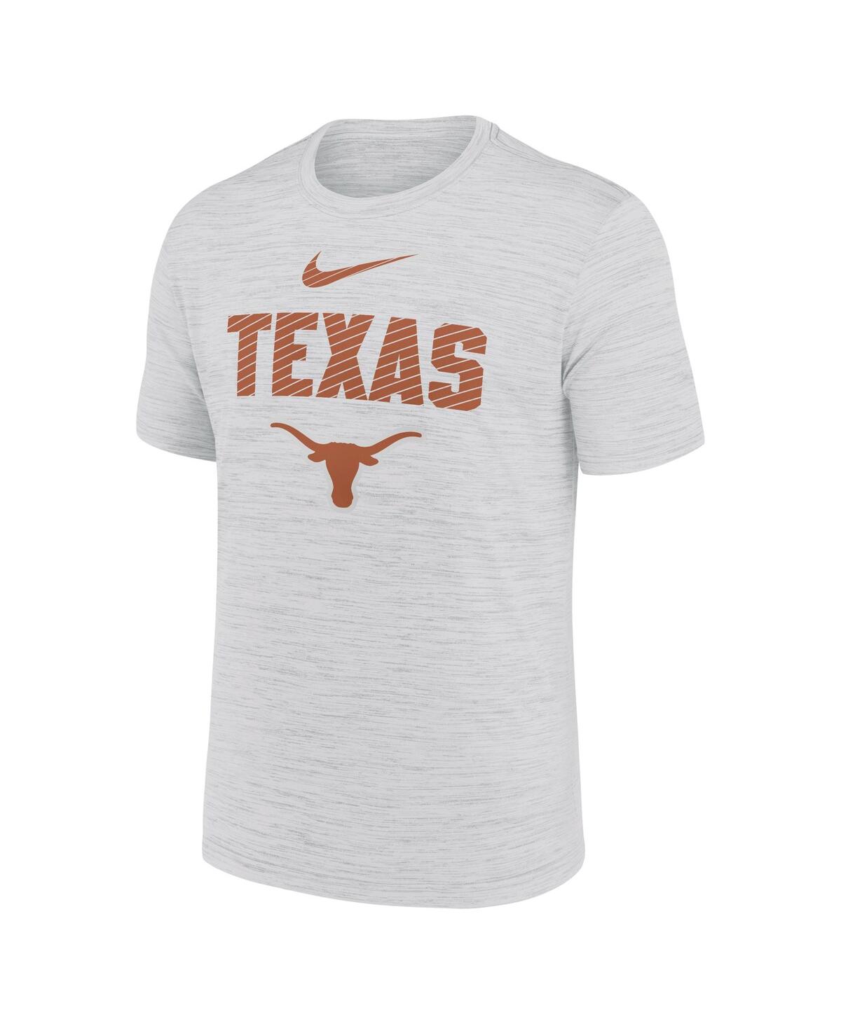Nike Men's White Texas Longhorns Campus Slant Velocity Performance T-shirt In Gray