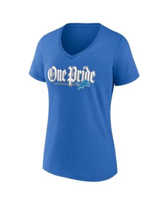 Women's Blue Detroit Lions Hometown Defensive Stand V-Neck T-Shirt