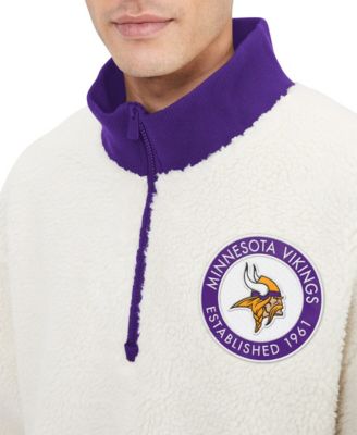 Men's Cream Minnesota Vikings Jordan Sherpa Quarter-Zip Sweatshirt