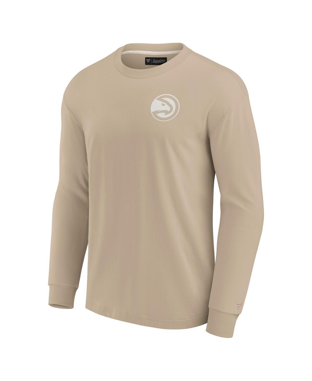 Fanatics Men's And Women's Khaki Atlanta Hawks Elements Super Soft Long Sleeve T-shirt In Khaki