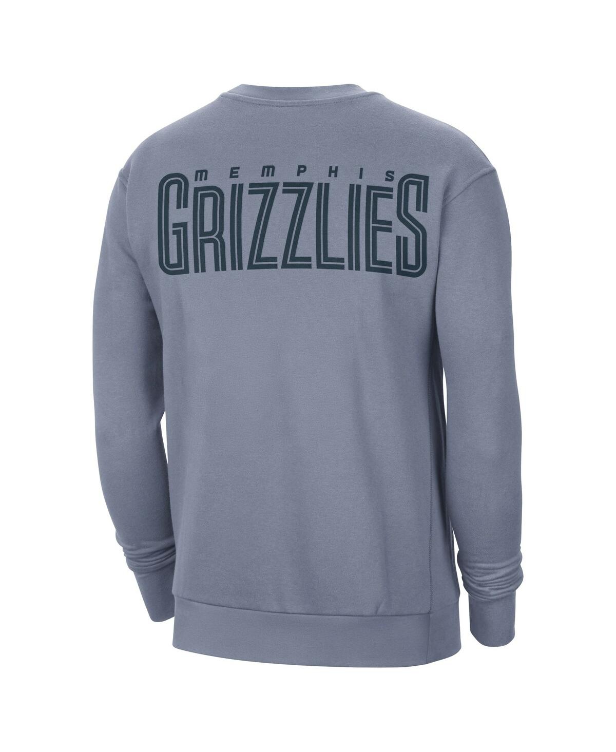JORDAN MEN'S BLUE MEMPHIS GRIZZLIES COURTSIDE STATEMENT EDITION HEAVYWEIGHT PULLOVER SWEATSHIRT 