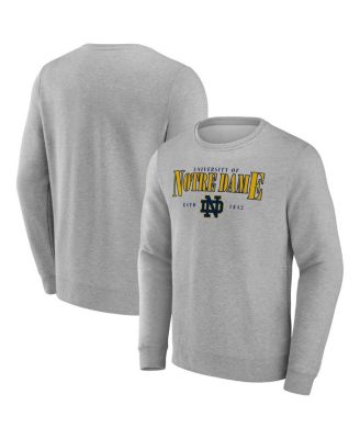 Fanatics - Men's Gray Notre Dame Fighting Irish True Classics Act Fast Fleece Pullover Sweatshirt