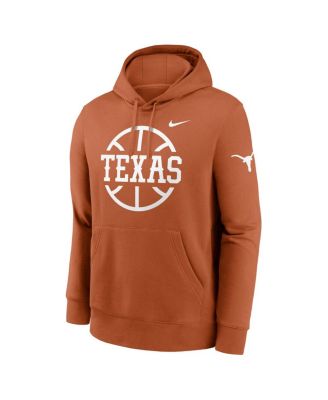 Men's Texas Orange Texas Longhorns Basketball Icon Club Fleece Pullover Hoodie