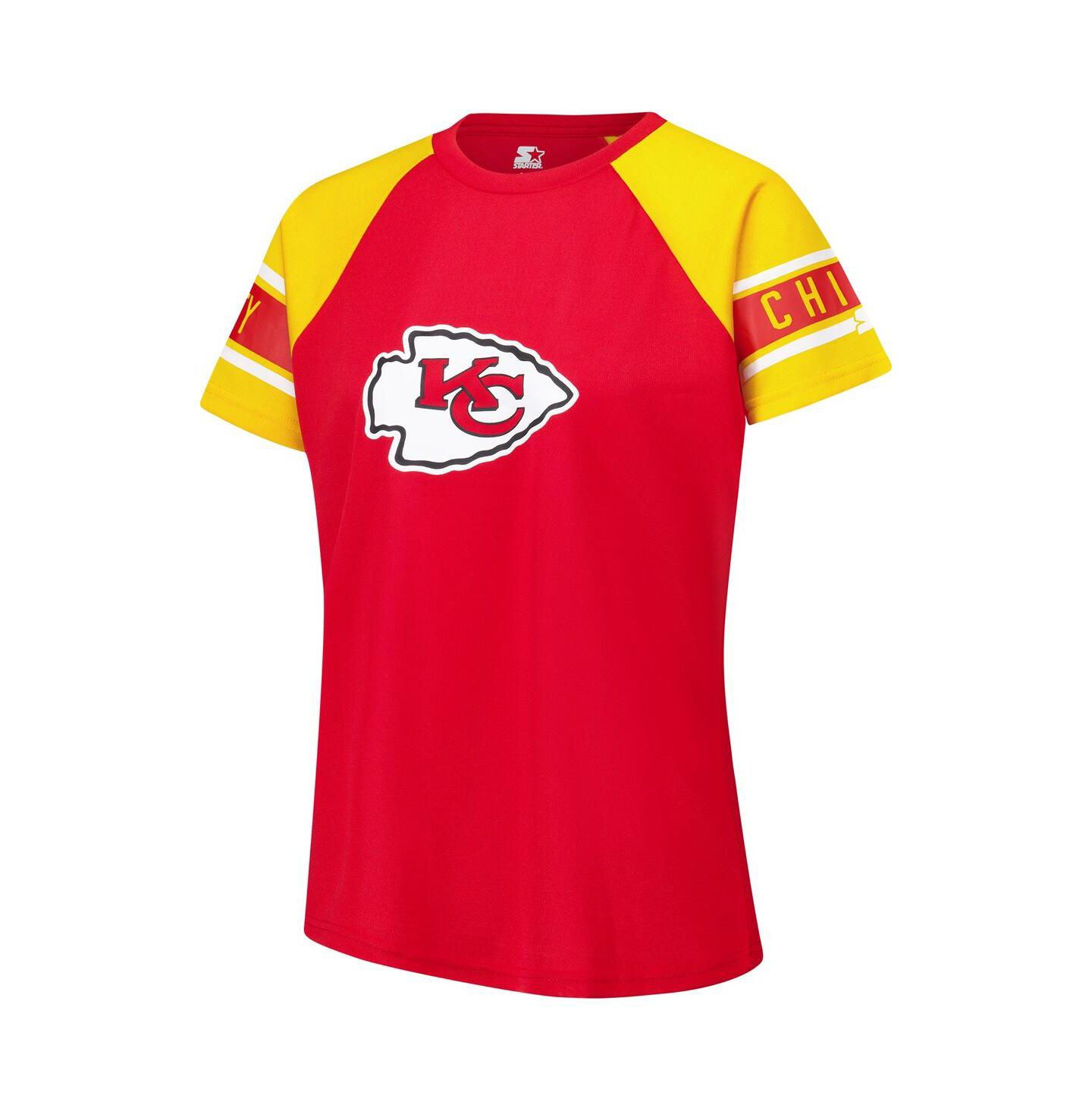 Женский топ Starter Red Kansas City Chiefs 1st Rounder Color Block Raglan — фото 3