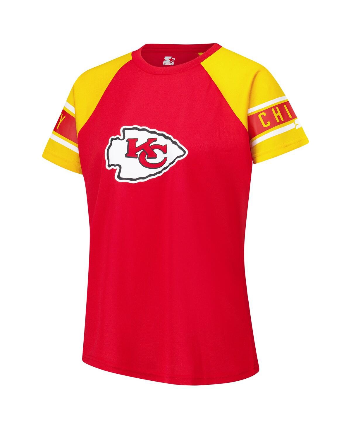Shop Starter Women's Red Kansas City Chiefs 1st Rounder Color Block Raglan Top