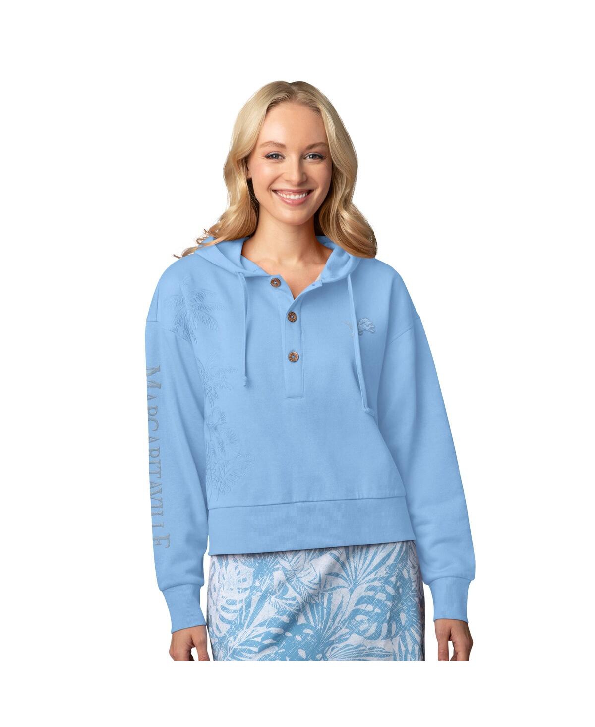 Women's Blue Detroit Lions Island Dream Solid Pullover Hoodie - Blue