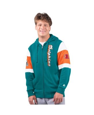 Men's Aqua Miami Dolphins Extreme Vintage Logo Full-Zip Hoodie