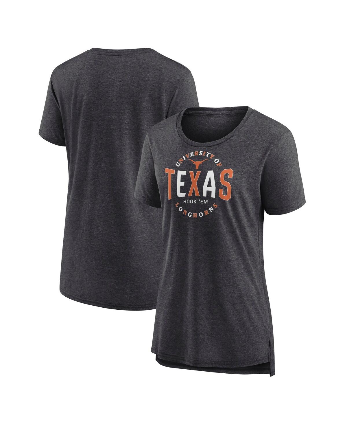 Fanatics Women's Black Texas Longhorns True Classics Break It Down Tri-blend T-shirt In Black