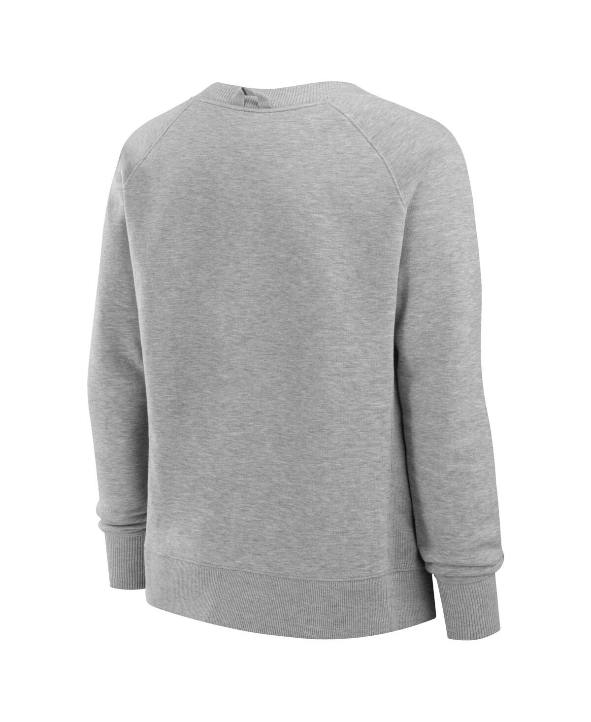 FANATICS WOMEN'S HEATHER GRAY MIAMI DOLPHINS HIT HARD FLEECE PULLOVER SWEATSHIRT 