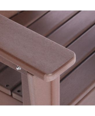 Kids 3-Piece Outdoor HDPE Adirondack Chairs With Square Side Table Set