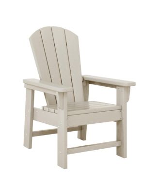 Kids 3-Piece Outdoor HDPE Adirondack Chairs With Square Side Table Set