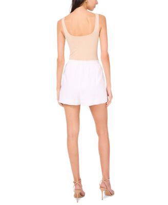 Women's Drawstring Solid Wide-Leg Shorts