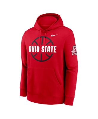 Men's Scarlet Ohio State Buckeyes Basketball Icon Club Fleece Pullover Hoodie
