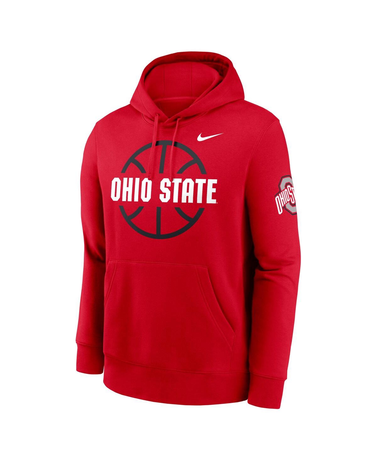 Nike Ohio State Buckeyes Club Basketball Icon  Men's College Pullover Hoodie In Scarlet