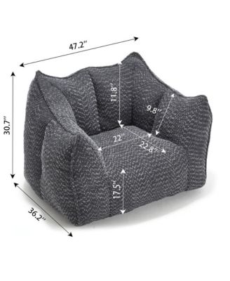 Comfortable Chenille Bean Bag Chair with Armrests for Living Rooms, Bedrooms, Gaming and Watching TV