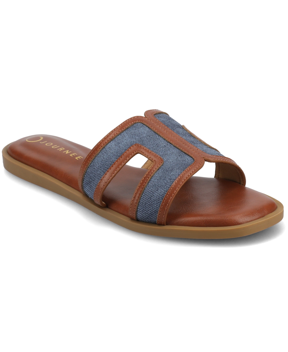 Journee Collection Primah Slide Sandal In Denim
