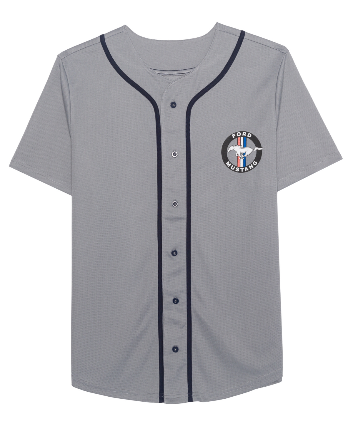 Men's Ford Mustang Baseball Jersey Shirt - Gray