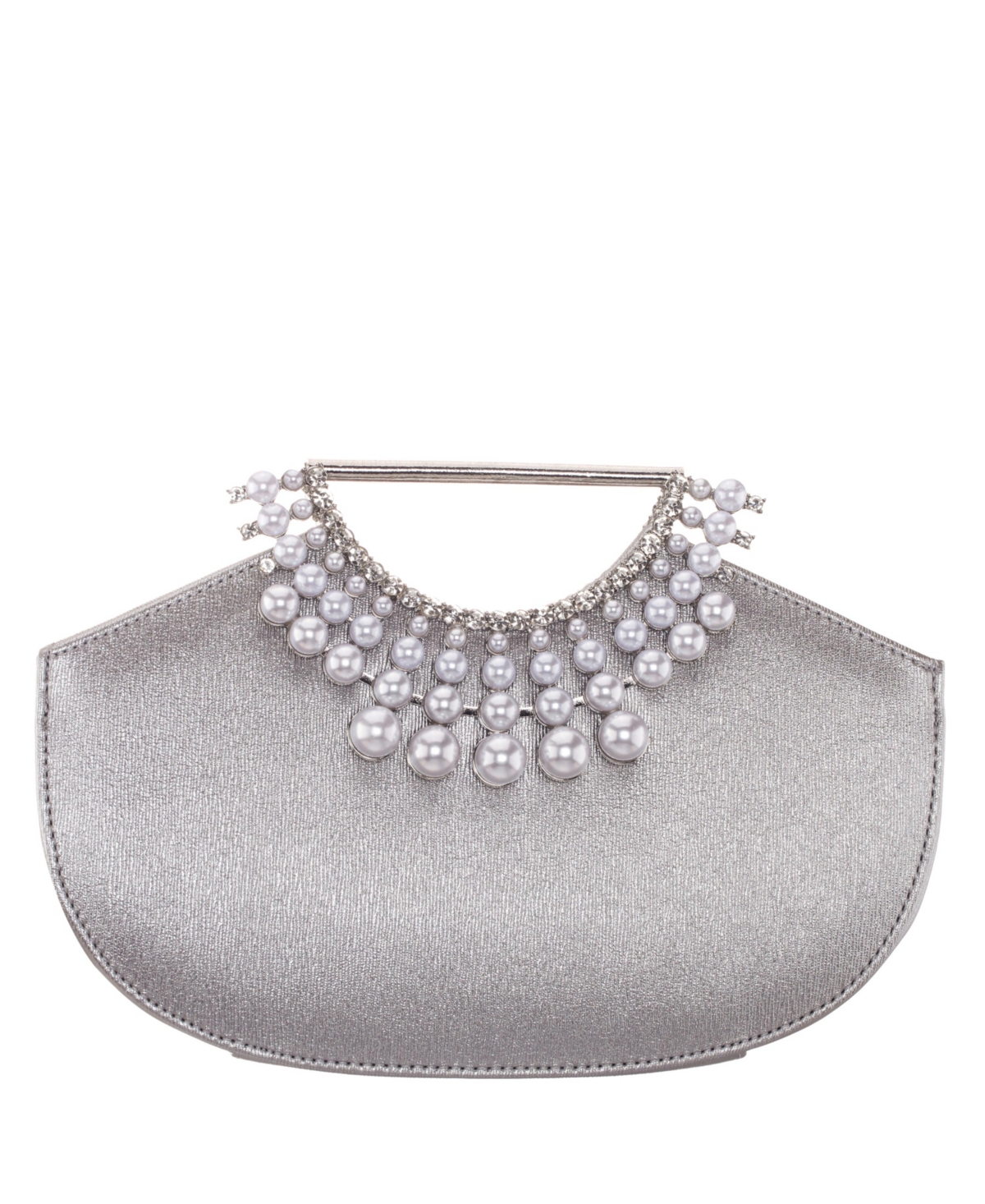Nina Crystal Encrusted Small Handle Bag In Silver