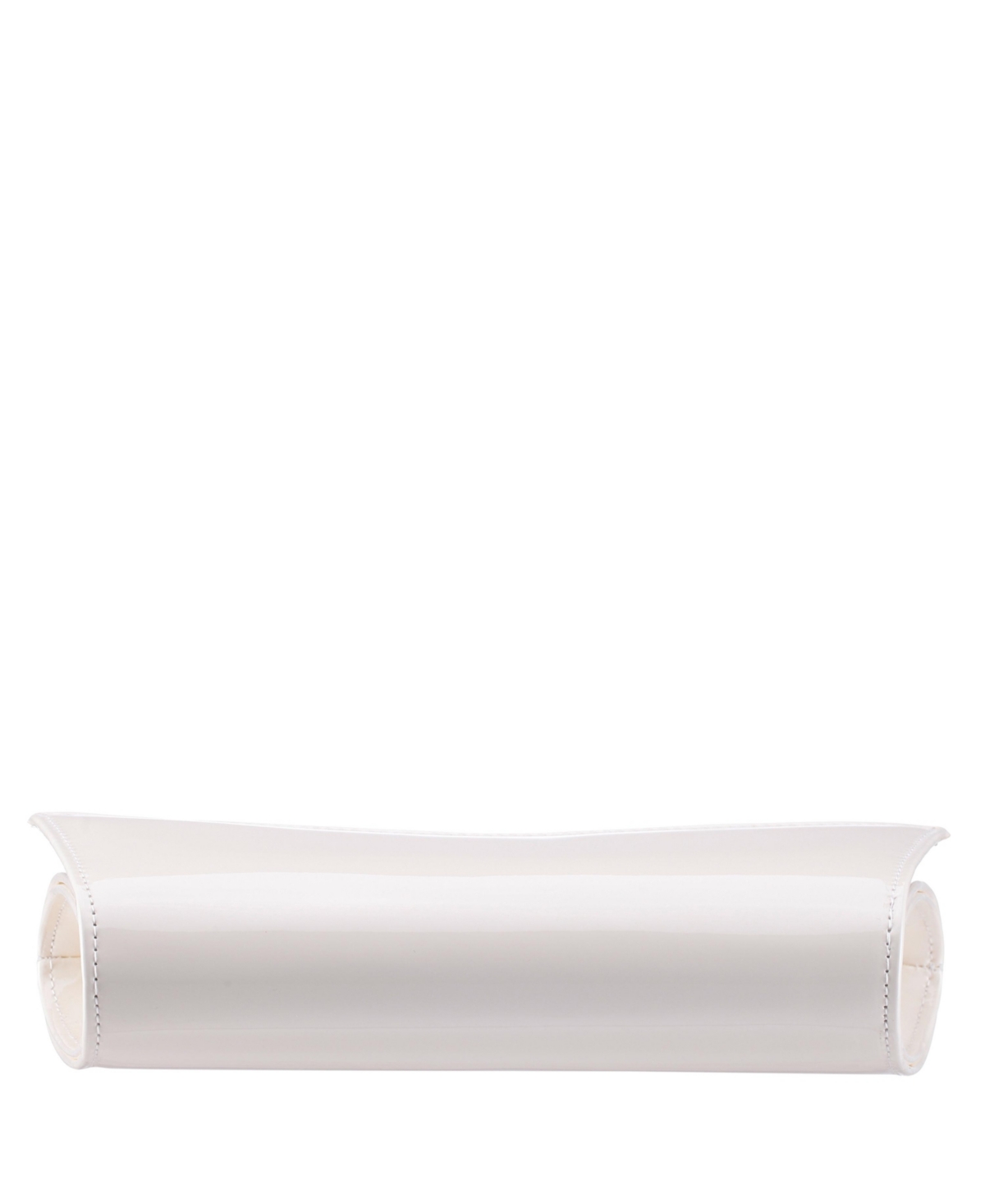 Shop Nina Curved Flap Slim Clutch In Ecru